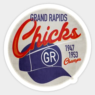 Grand Rapids Chicks • AAGPBL Hat • Grand Rapids, Michigan Sticker